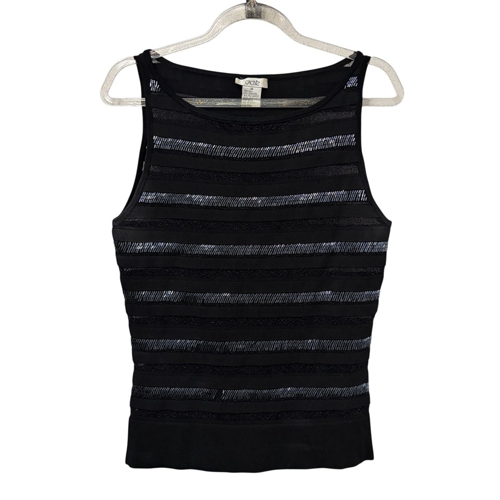 Vintage Y2K Cache Silk Beaded Top M Indie Sleaze Glam Alt Festival Punk Chic